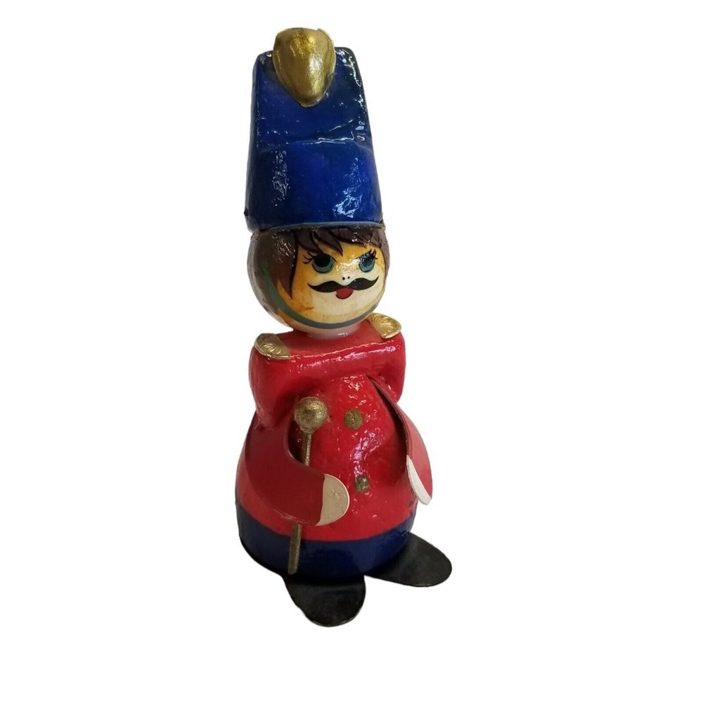 Vintage Christmas Decoration Soldier Conductor Holiday Figure Paper Mache USA